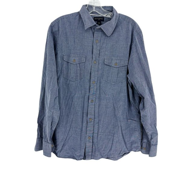 Banana Republic Shirt Men's Large Long-sleeve Button-up Blue Cotton Casu… - Picture 1 of 6